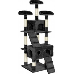 NC Arbre À Chat Griffoir Escalade 170 Cm Avec Corde En Sisal Noir