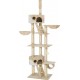 Arbre À Chat Griffoir Escalade 240 À 260 Cm Et Système Anti-basculement Inclus Beige/blanc