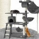 Tectake Arbre À Chat Griffoir Escalade 141 Cm Système Anti-basculement Inclus Gris