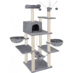 NC Arbre À Chat Griffoir Escalade 165 Cm Gris