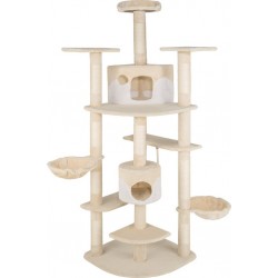 Arbre À Chat Griffoir Escalade 204 Cm Système Anti-basculement Inclus Beige/blanc