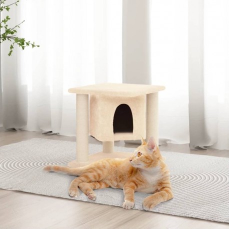 NC Arbre À Chat Avec Griffoirs En Sisal Crème 37 Cm Vidaxl