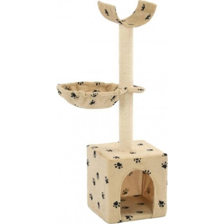 NC Arbre À Chat Et Griffoirs En Sisal 105 Cm Beige Motif De Pattes Vidaxl