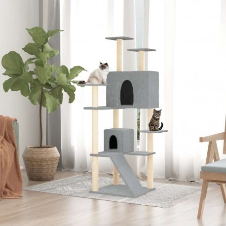 Clair Arbre À Chat Avec Griffoirs En Sisal Gris 153 Cm Vidaxl