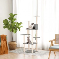 Clair Arbre À Chat Avec Griffoirs En Sisal Gris 153 Cm Vidaxl