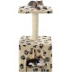 NC Arbre À Chat Avec Griffoirs En Sisal 55 Cm Beige Motif De Pattes Vidaxl