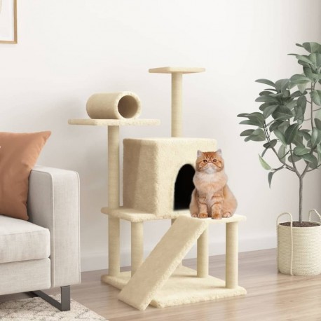 NC Arbre À Chat Avec Griffoirs En Sisal Crème 110,5 Cm Vidaxl