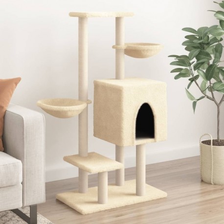 NC Arbre À Chat Avec Griffoirs En Sisal Crème 117 Cm Vidaxl