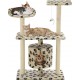 NC Arbre À Chat Avec Griffoir En Sisal 95 Cm Beige Motif De Pattes Vidaxl