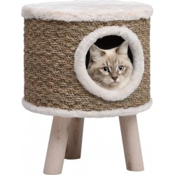 NC Maison Pour Chat Avec Pieds En Bois 41 Cm Herbiers Marins Vidaxl