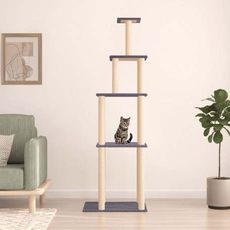 Arbre À Chat Avec Griffoirs En Sisal Gris Foncé 183 Cm Vidaxl