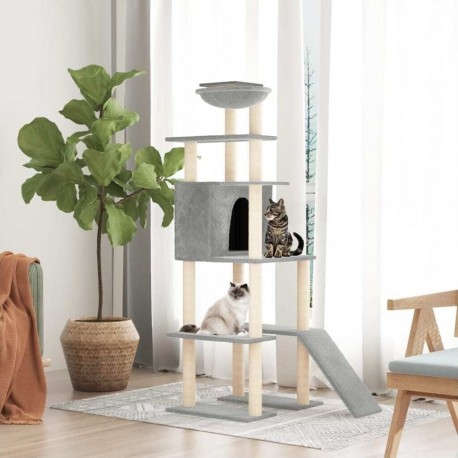 Clair Arbre À Chat Avec Griffoirs En Sisal Gris 166 Cm Vidaxl