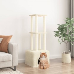 NC Arbre À Chat Avec Griffoirs En Sisal Crème 133,5 Cm Vidaxl