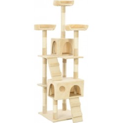 NC Arbre À Chat Avec Griffoirs En Sisal 170 Cm Beige Vidaxl