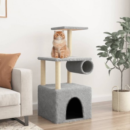 Clair Arbre À Chat Avec Griffoirs En Sisal Gris 109,5 Cm Vidaxl