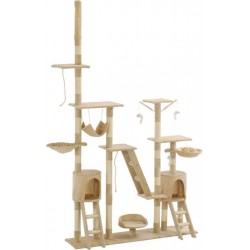 NC Arbre À Chat Avec Griffoirs En Sisal 230-250 Cm Beige Vidaxl