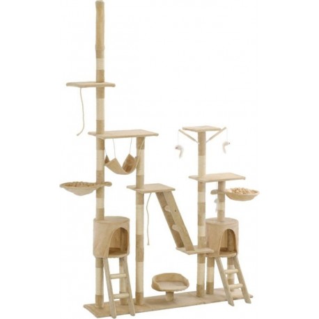 NC Arbre À Chat Avec Griffoirs En Sisal 230-250 Cm Beige Vidaxl