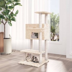 NC Arbre À Chat Avec Griffoirs En Sisal Crème 108,5 Cm Vidaxl