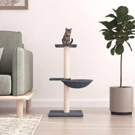 Arbre À Chat Avec Griffoirs En Sisal Gris Foncé 72 Cm Vidaxl