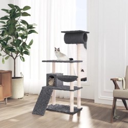 Arbre À Chat Avec Griffoirs En Sisal Gris Foncé 131 Cm Vidaxl