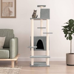 Clair Arbre À Chat Avec Griffoirs En Sisal Gris 154 Cm Vidaxl