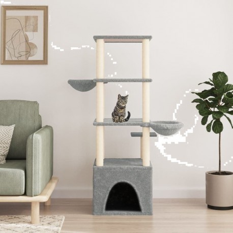 Clair Arbre À Chat Avec Griffoirs En Sisal Gris 147 Cm Vidaxl