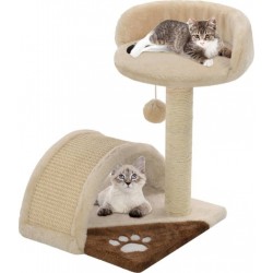 NC Arbre À Chat Avec Griffoir En Sisal 40 Cm Beige Et Marron Vidaxl