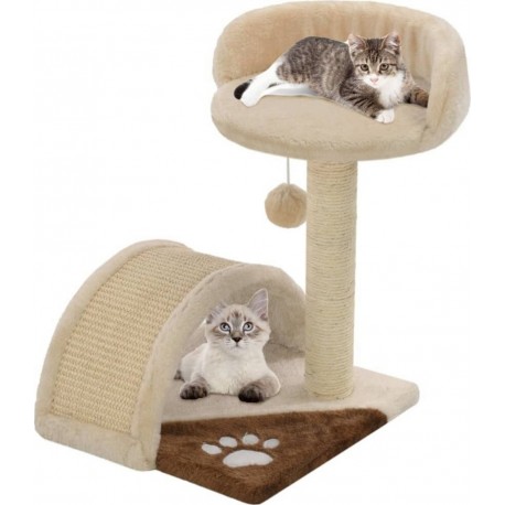 NC Arbre À Chat Avec Griffoir En Sisal 40 Cm Beige Et Marron Vidaxl