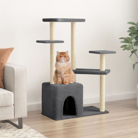 Arbre À Chat Avec Griffoirs En Sisal Gris Foncé 107,5 Cm Vidaxl