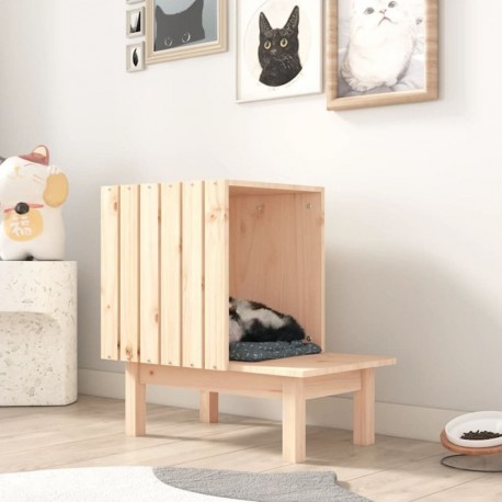 NC Maison Pour Chat 60x36x60 Cm Bois De Pin Massif Vidaxl