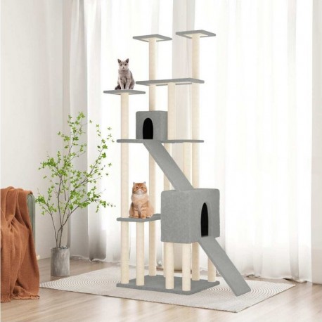 Clair Arbre À Chat Avec Griffoirs En Sisal Gris 190 Cm Vidaxl