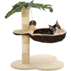 NC Arbre À Chat Avec Griffoir En Sisal 50 Cm Beige Et Marron Vidaxl