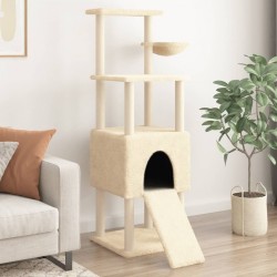 NC Arbre À Chat Avec Griffoirs En Sisal Crème 153 Cm Vidaxl