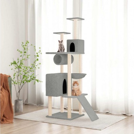 Clair Arbre À Chat Avec Griffoirs En Sisal Gris 168 Cm Vidaxl