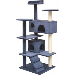 Arbre À Chat Avec Griffoirs En Sisal 125 Cm Bleu Foncé Vidaxl