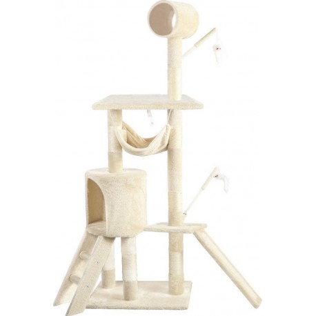 Vounot Arbre À Chat 154cm Avec Griffoir Plateforme Niche Xxl Beige