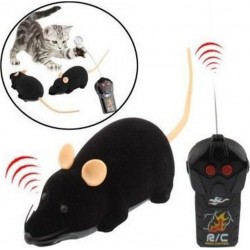 Mini Souris Télécommandée Chat Jouet Électronique Télécommande Incluse Noir Yonis