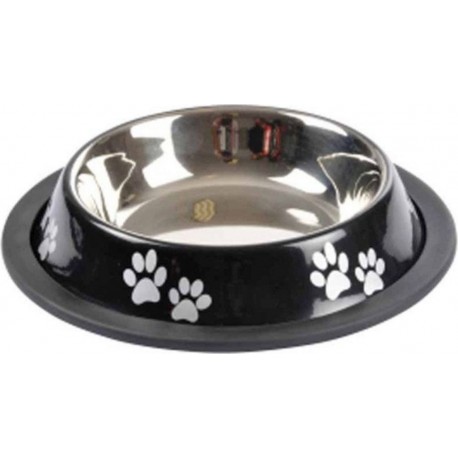 NC Gamelle Antidérapante Chien & Chat pattes 15cm Noir