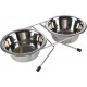 NC Lot De 2 Gamelles Pour Chien & Chat inox 21cm Argent