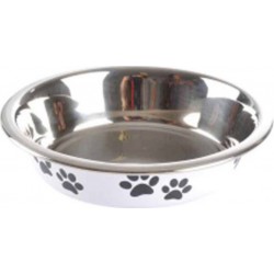 Gamelle Pour Chien & Chat motifs Pattes 12cm Blanc