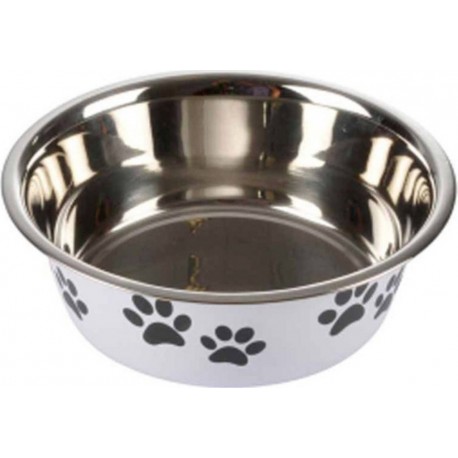 Gamelle Pour Chien & Chat motifs Pattes 21cm Blanc