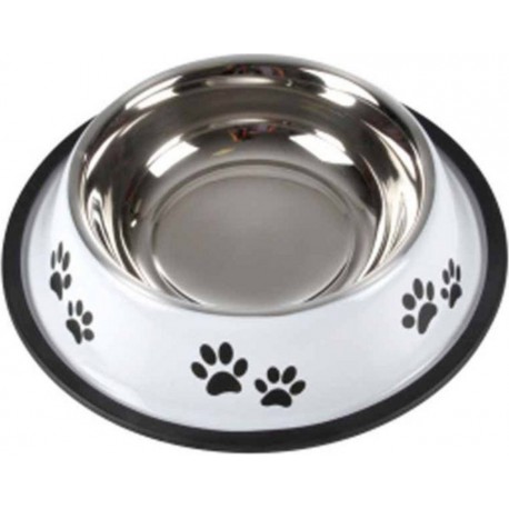 Gamelle Antidérapante Chien & Chat pattes 25cm Blanc