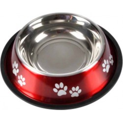 NC Gamelle Antidérapante Chien & Chat pattes 25cm Rouge