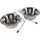 NC Lot De 2 Gamelles Pour Chien & Chat inox 13cm Argent