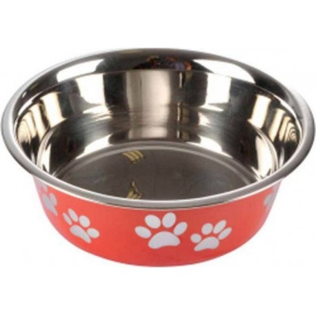 NC Gamelle Pour Chien & Chat motifs Pattes 21cm Rouge