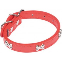 NC Collier Fantaisie Pour Chien os 30cm Rouge