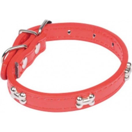 NC Collier Fantaisie Pour Chien os 30cm Rouge