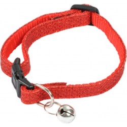 NC Collier Pour Chat Avec Grelot glitter 30cm Rouge