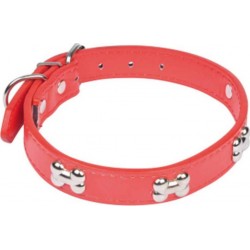 NC Collier Fantaisie Pour Chien os 45cm Rouge