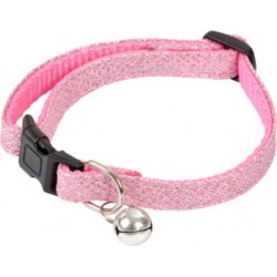 NC Collier Pour Chat Avec Grelot glitter 30cm Rose